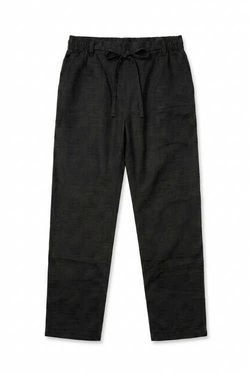 Black Linen Trouser – On Model Front