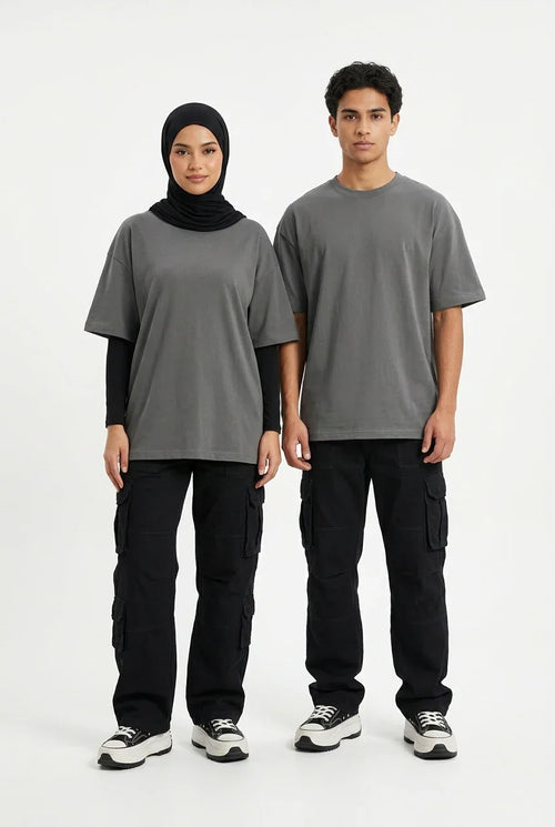 Steel Gray Drop Shoulder Tee mettwear