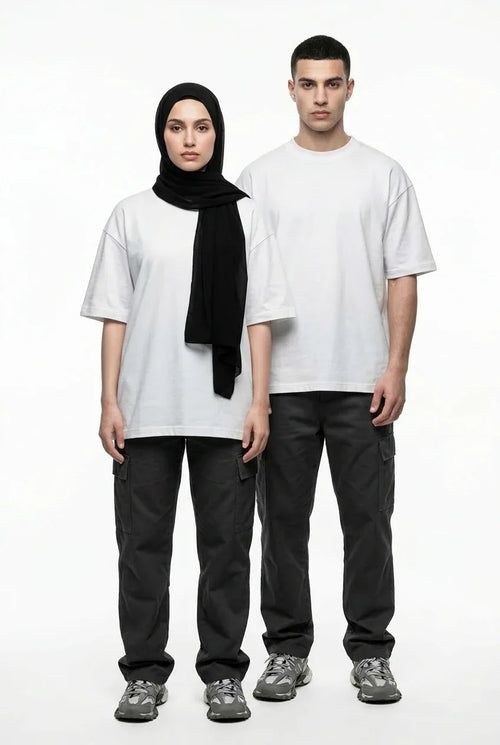 White Drop Shoulder Tee mettwear