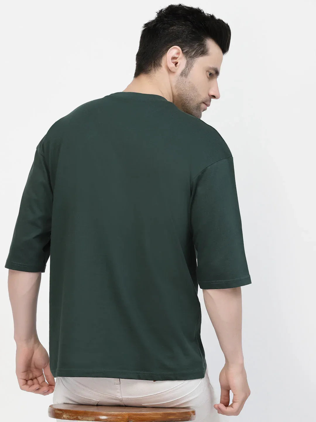 Bottle Green Drop Shoulder Tee - mettwear 