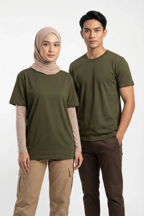 Army Green Plain Tee mettwear