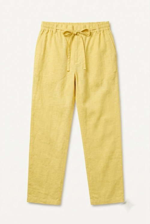 Irish Cotton Pants Beige – On Model Front
