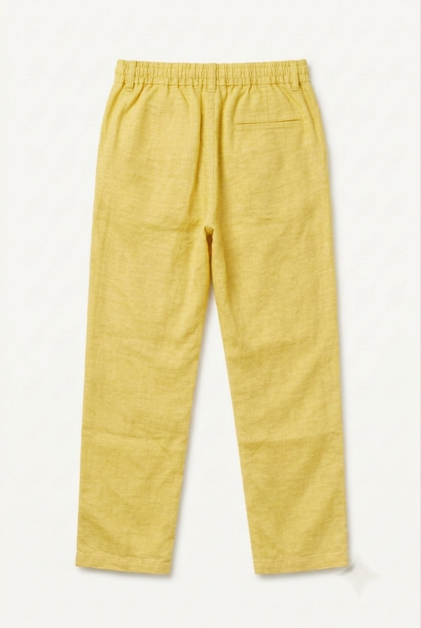 Irish Cotton Pants Beige – Flat Lay Front