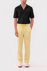 Irish Cotton Pants Beige – Flat Lay Back