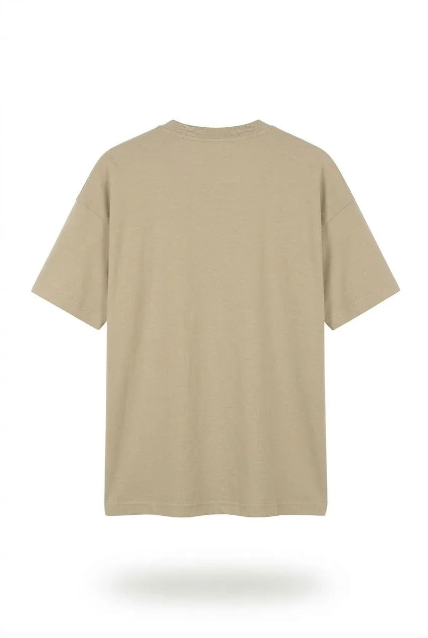 Beige Drop Shoulder Tee mettwear