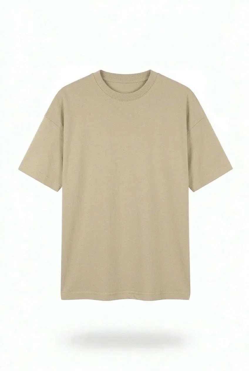 Beige Drop Shoulder Tee mettwear