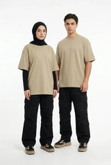 Beige Drop Shoulder Tee mettwear