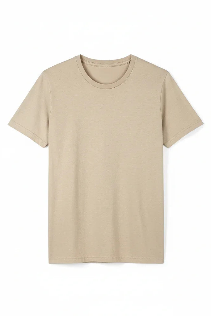 Beige Plain Tee mettwear
