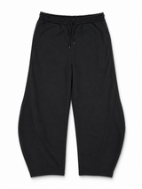 Black Curved Wide Leg Trouser