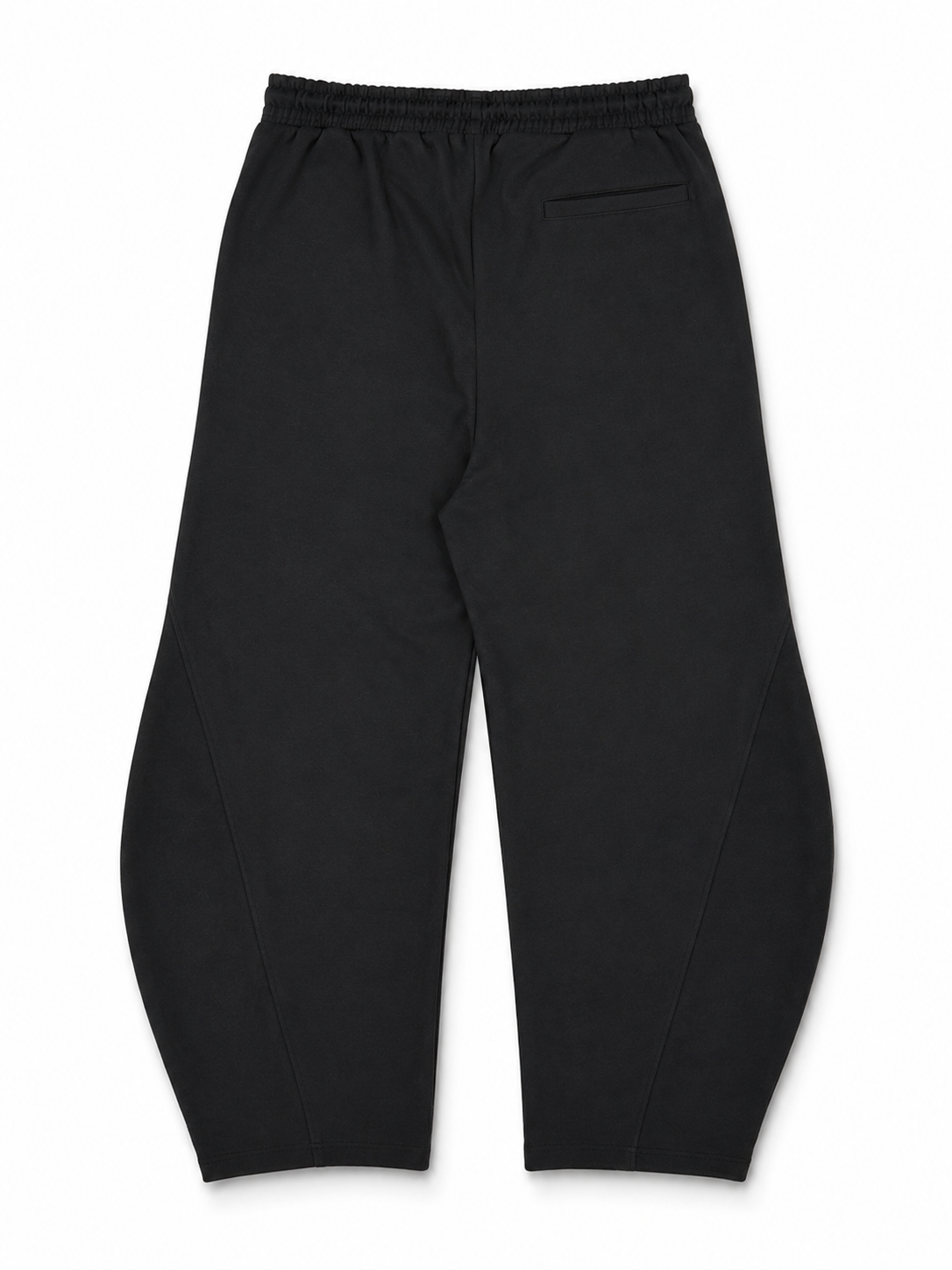 Black Curved Wide Leg Trouser
