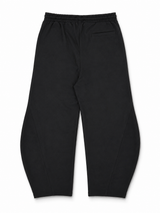 Black Curved Wide Leg Trouser