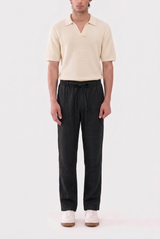 Black Linen Trouser – Flat Lay Back