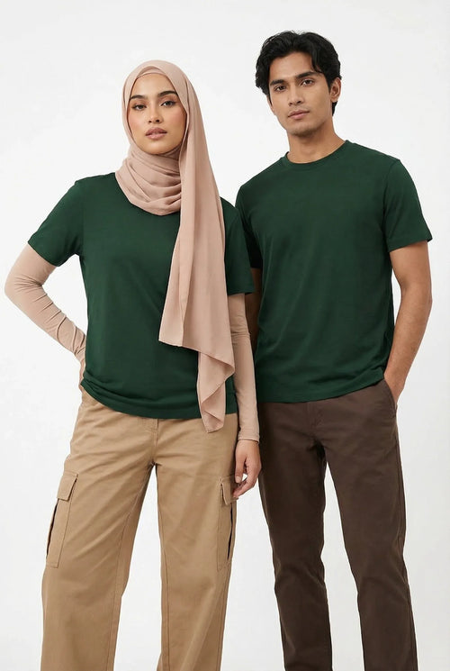 Bottle Green Plain Tee mettwear