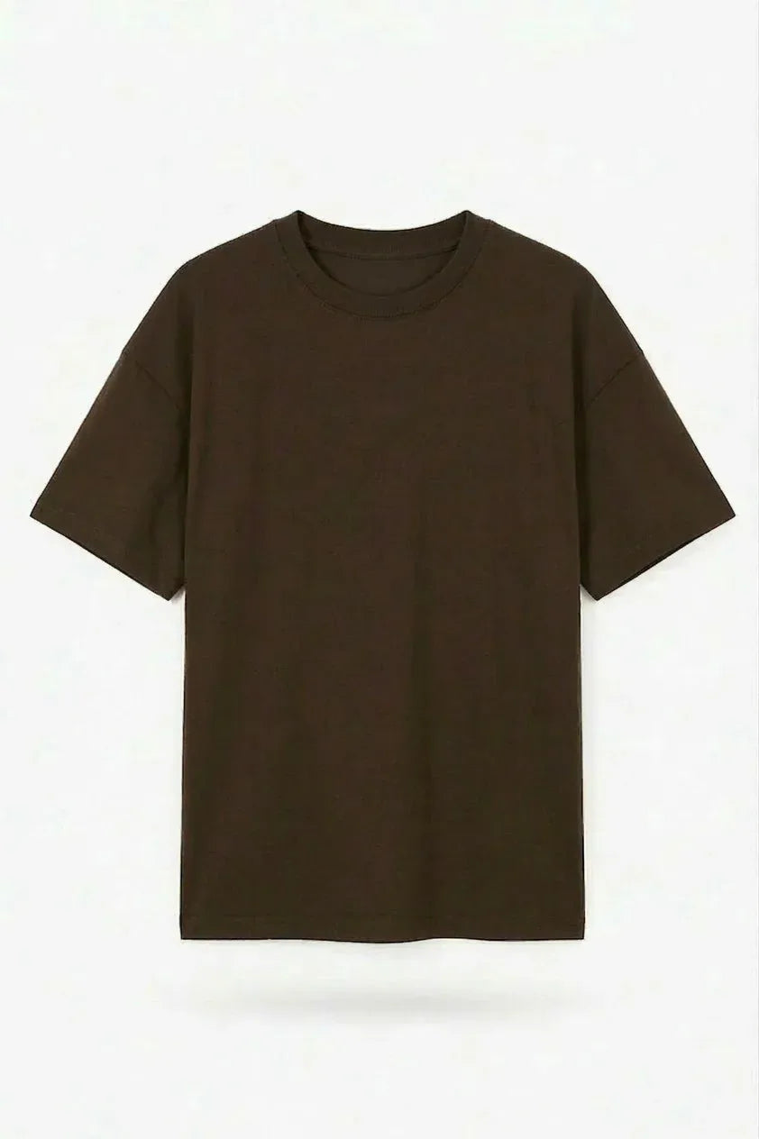 Dark Brown Drop Shoulder Tee mettwear