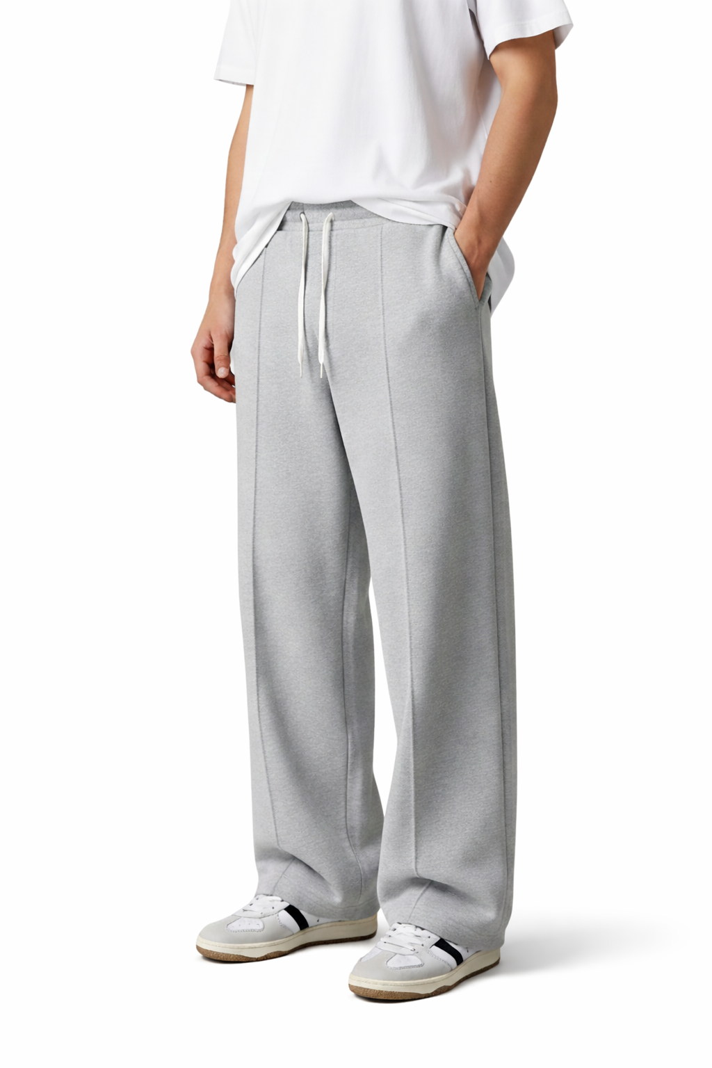 Pleated Baggy Trouser-Hazel Gray