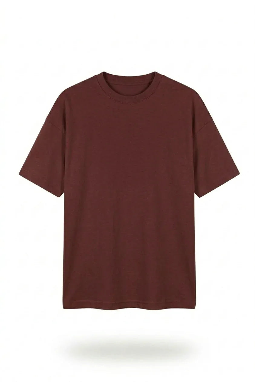 Maroon Drop Shoulder Tee mettwear