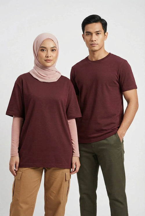 Maroon Plain Tee mettwear