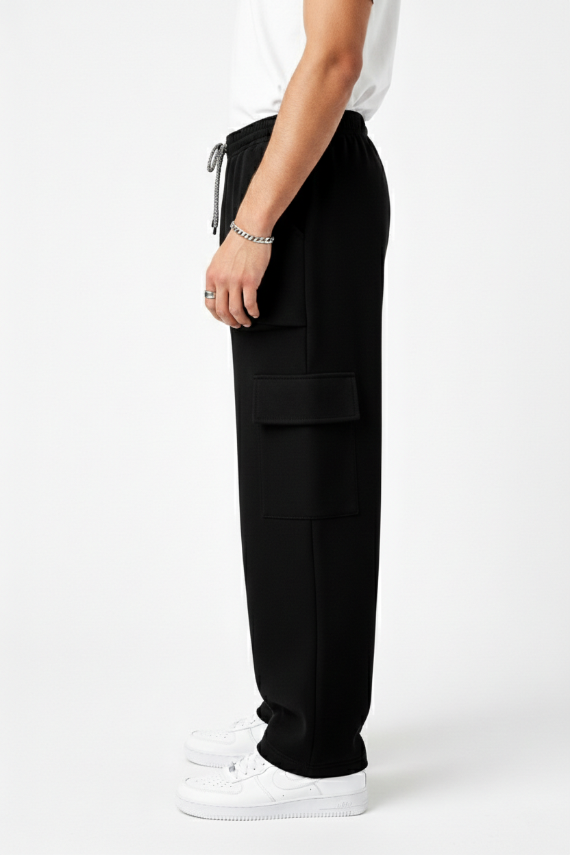 Cargo Baggy Trouser-Black