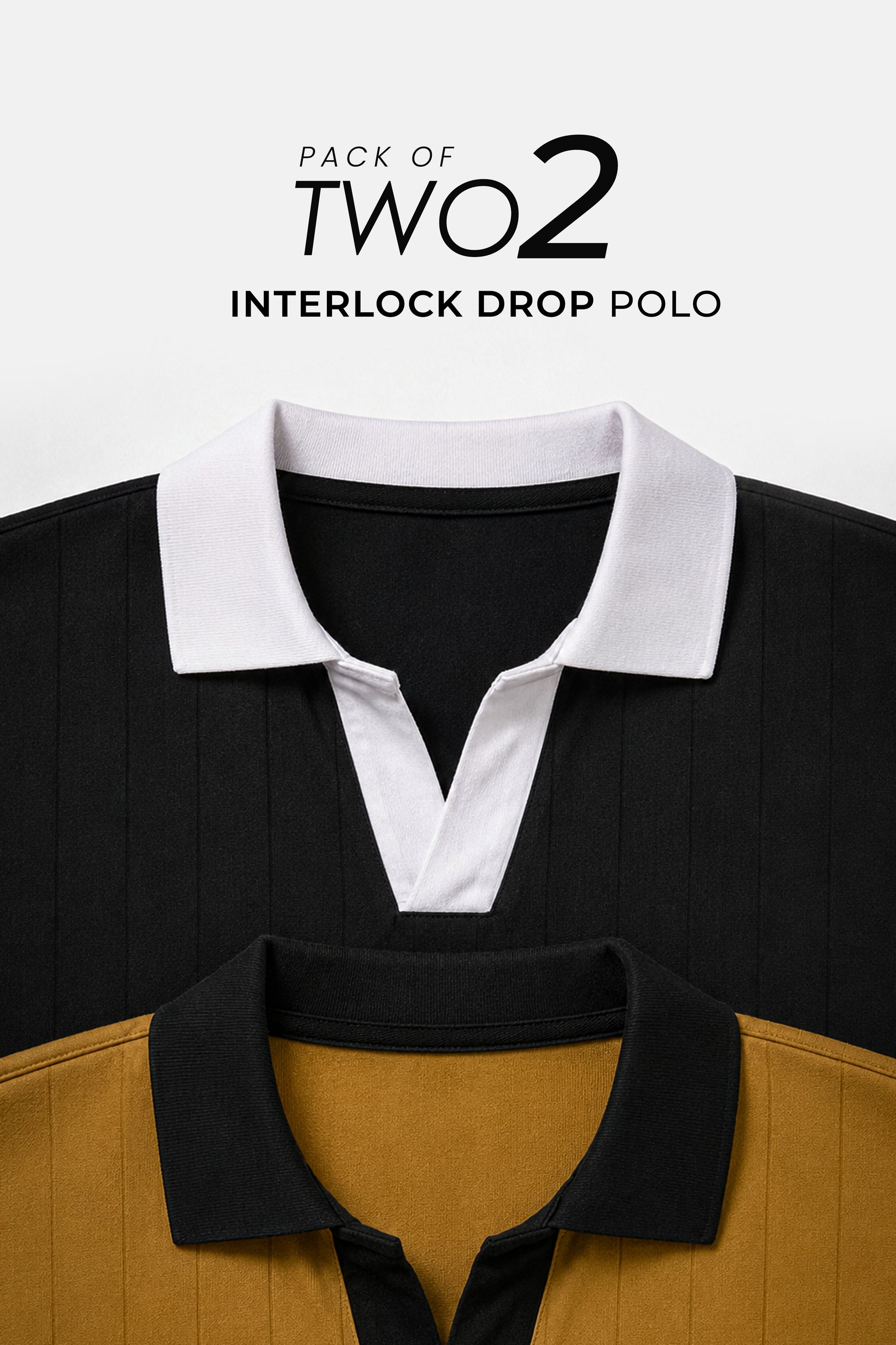 Pack of 2 Interlock Needle Drop Polo