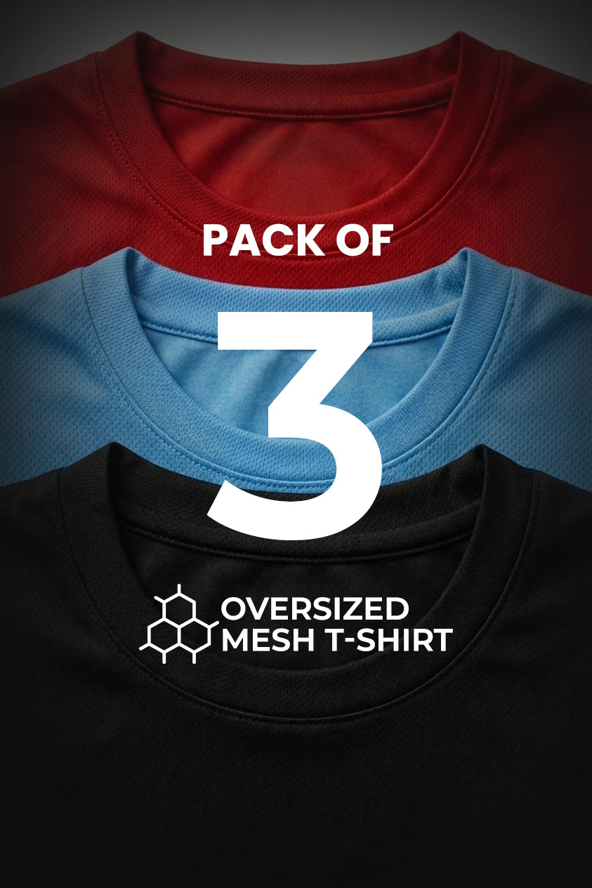 Pack of 3 Oversized Mesh T-Shirts