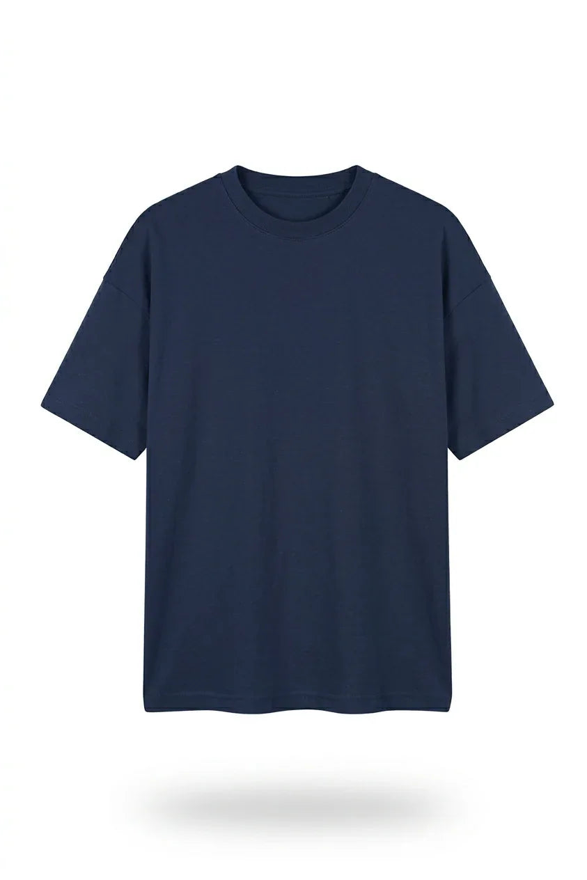 Navy Blue Drop Shoulder Tee mettwear