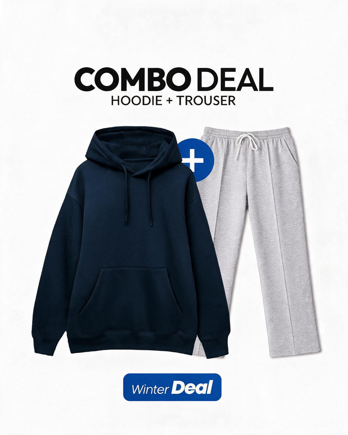 Hoodie+Pleated Baggy Trouser Combo Set