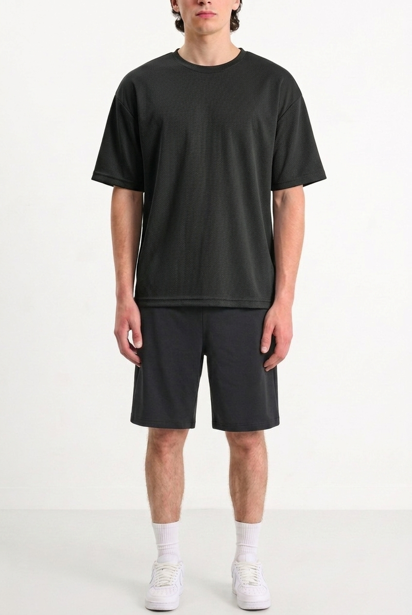 Oversized Mesh T-shirt Black