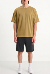 Oversized Mesh T-shirt Camel Brown