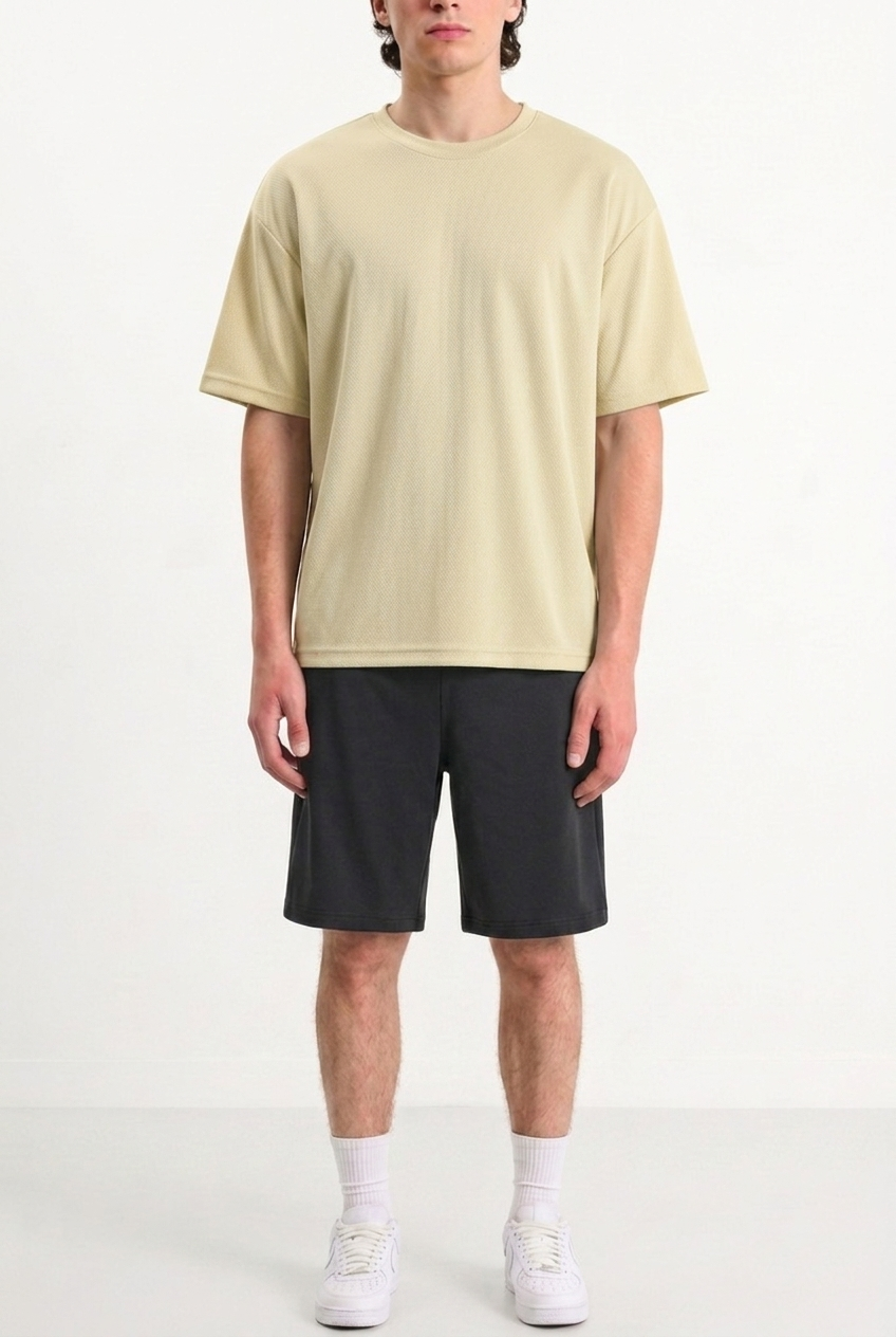 Oversized Mesh T-shirt Cream