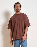 Dark Brown Drop Shoulder Tee - mettwear 