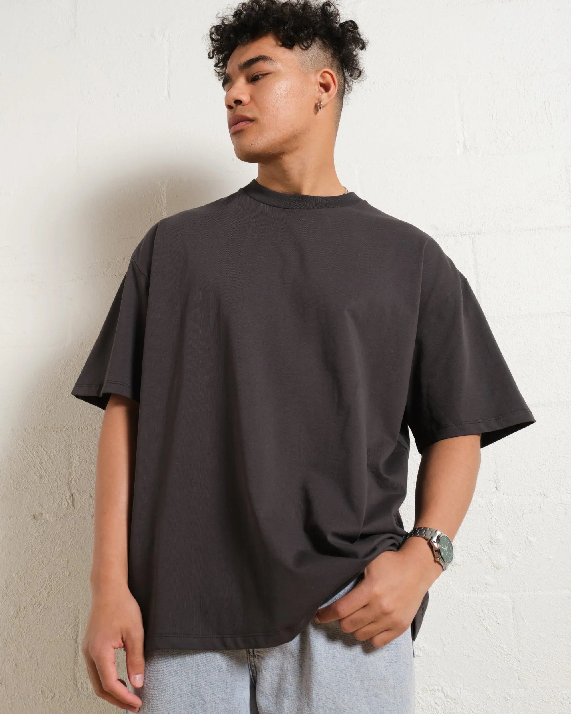 Steel Gray Drop Shoulder Tee - mettwear 