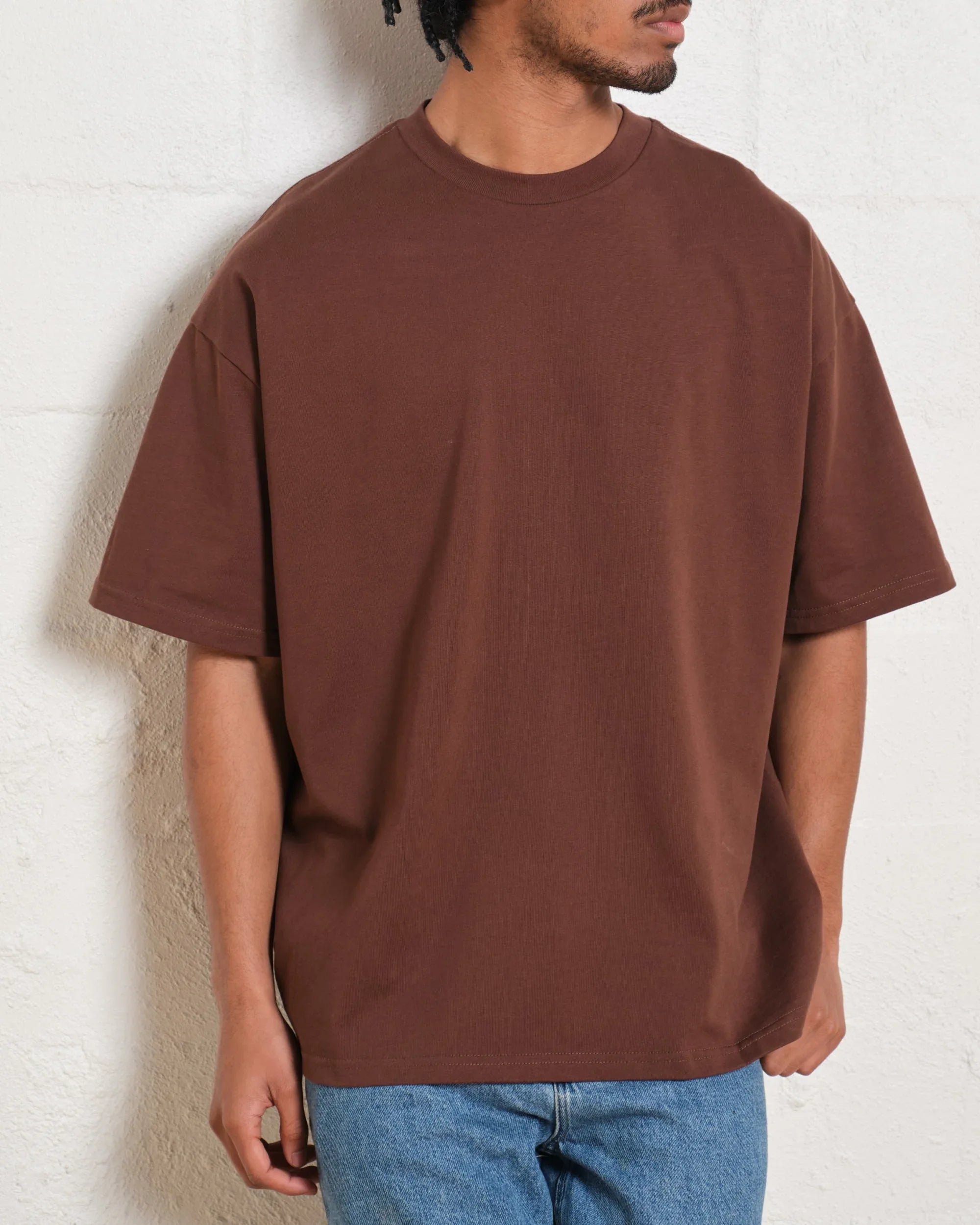 Dark Brown Drop Shoulder Tee - mettwear 