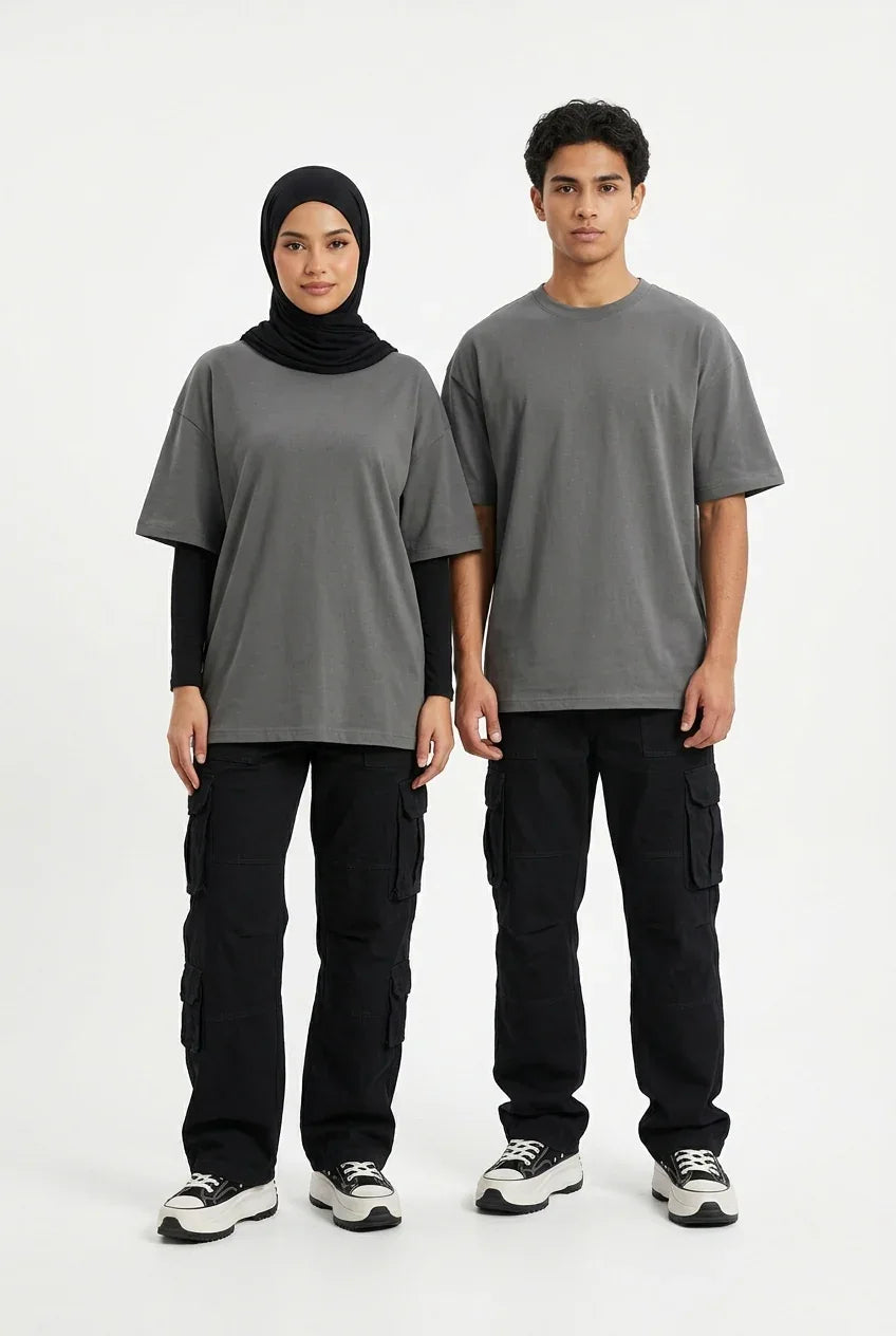 Steel Gray Drop Shoulder Tee mettwear
