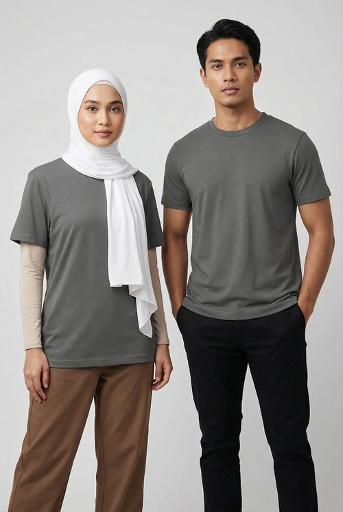 Steel Gray Plain Tee mettwear