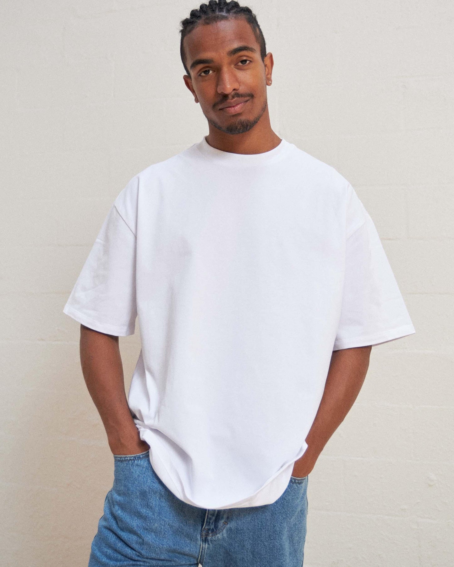 White Drop Shoulder Tee - mettwear 