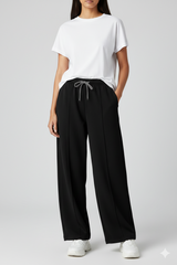 Pleated Baggy Trouser-Black