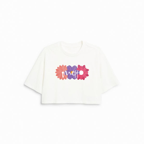 "Flavor" Baggy Crop Top-White