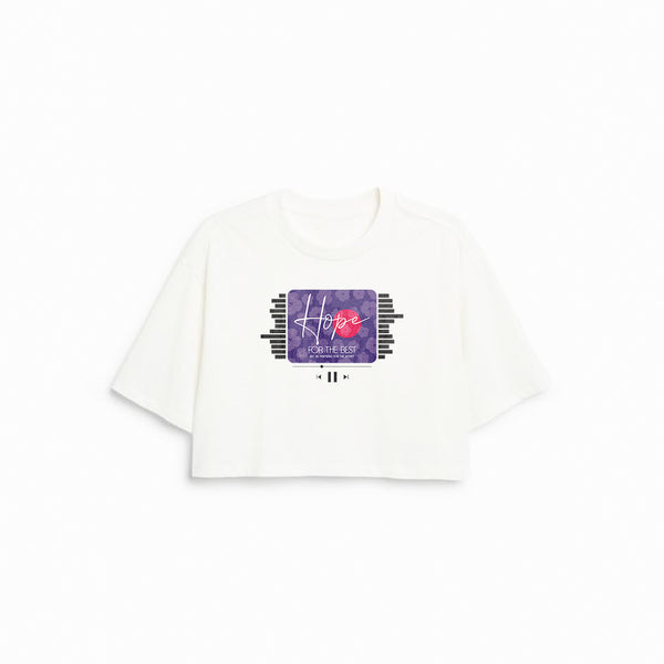 "HOPE" Baggy Crop Top-White