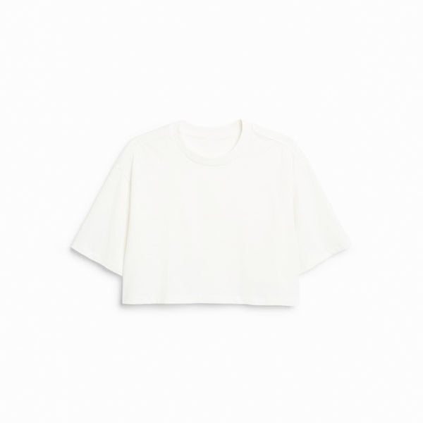 Baggy Crop Top-White