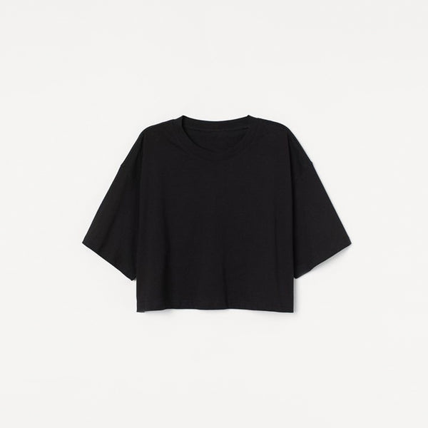 Baggy Crop Top-Black