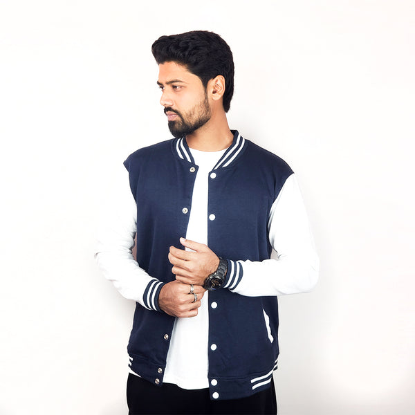 Varsity Jacket-Navy Blue