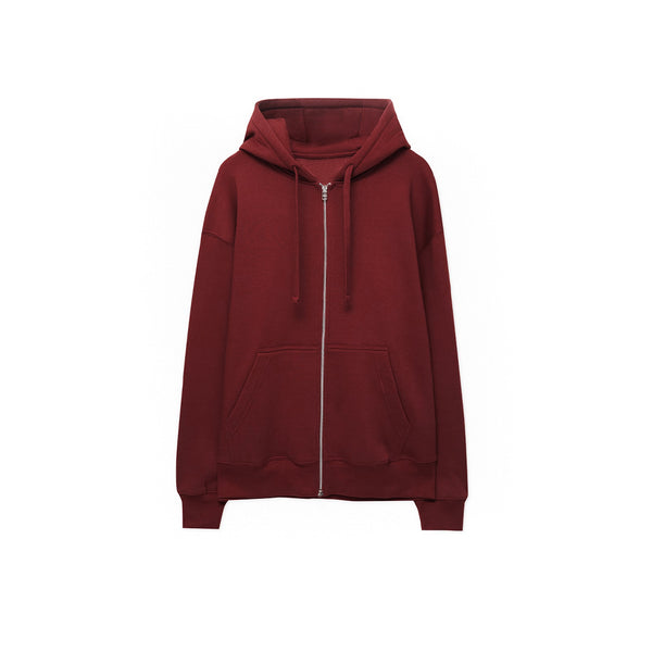 Maroon-Zipper Hoodie