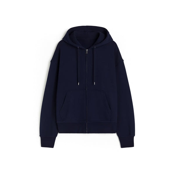 Navy Blue-Zipper Hoodie