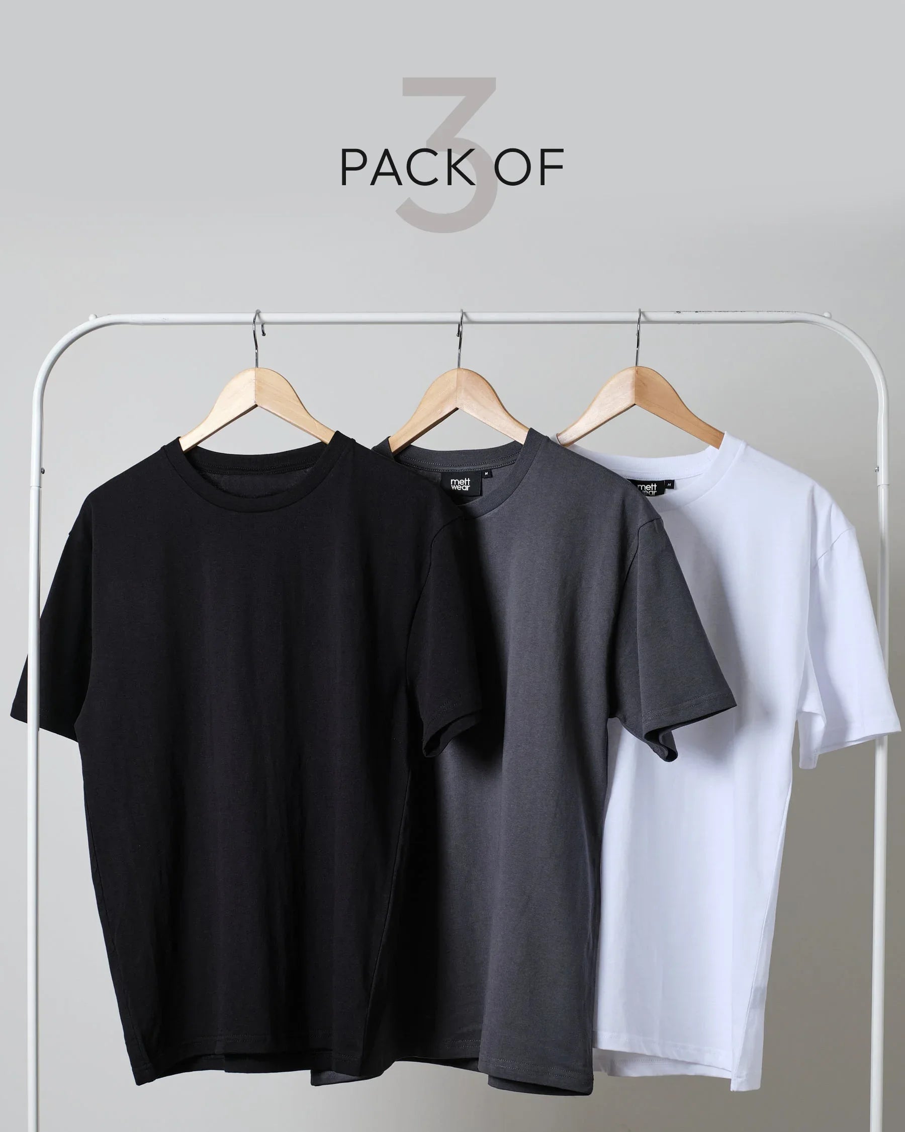Pack of 3 Drop Shoulder Tees - mettwear 