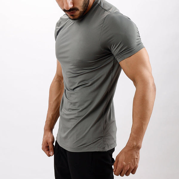 Dry Fit Plain Tee-Light Grey