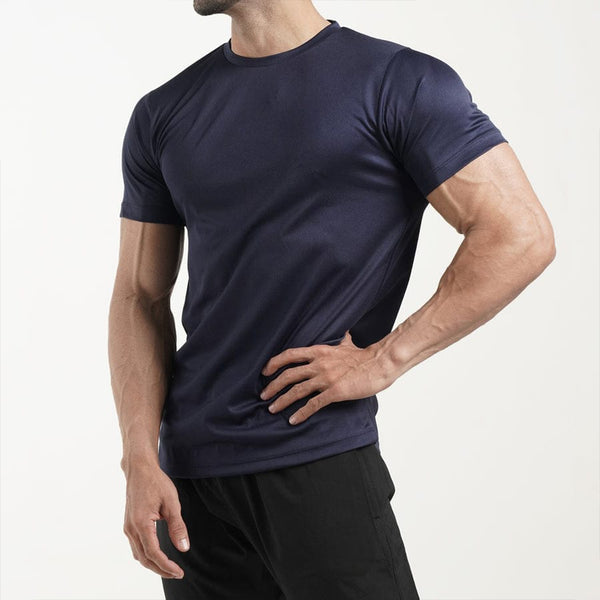 Mesh Dry Fit Tee-Navy Blue