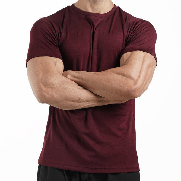 Mesh Dry Fit Tee-Maroon