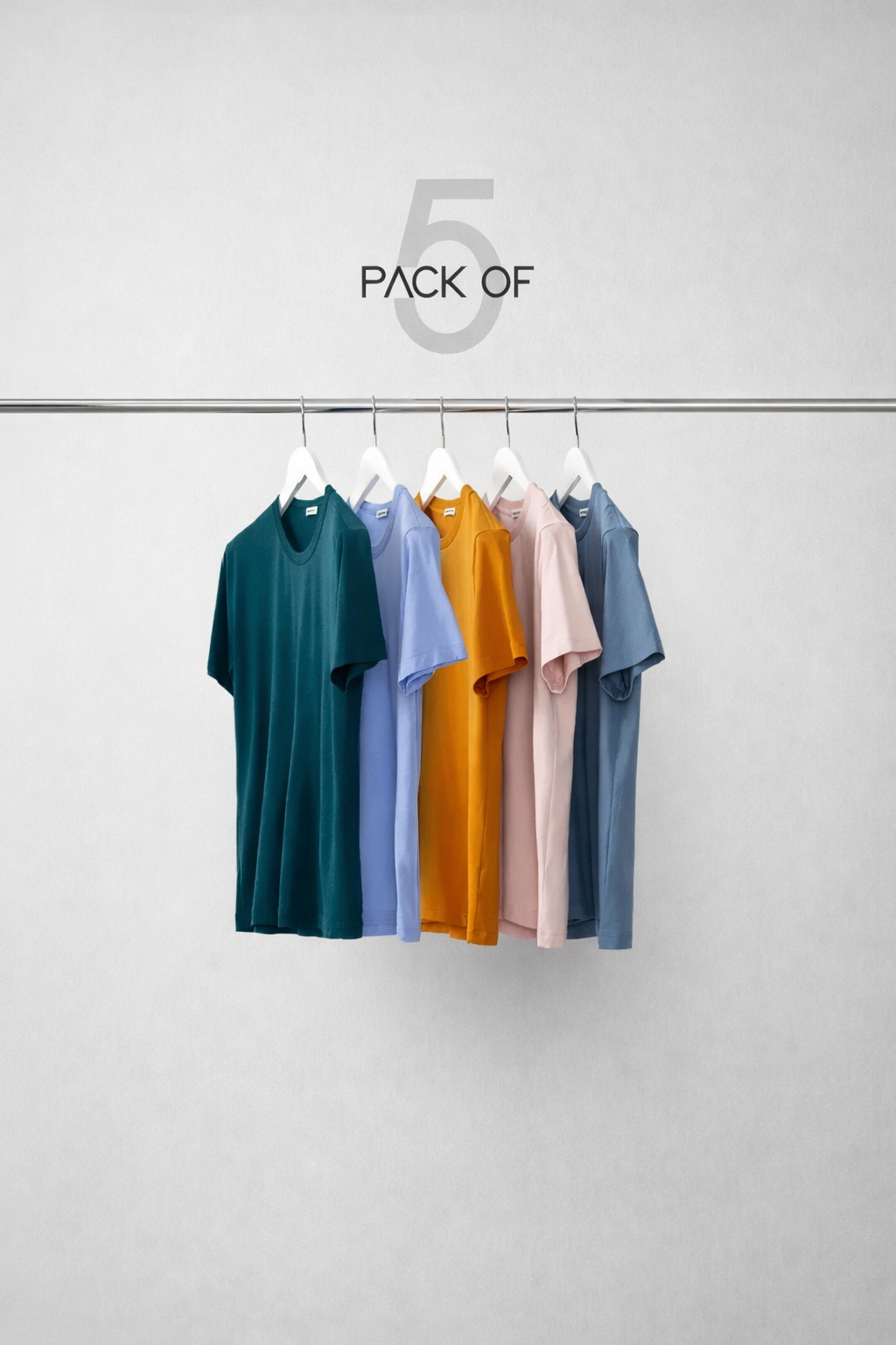 Pack of 5 Plain Tee - mettwear 